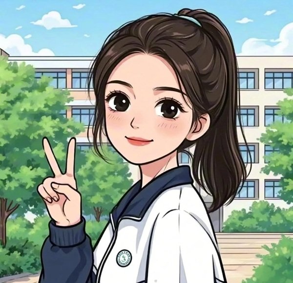 Nhân vật học sinh chibi mang phong cách kawaii