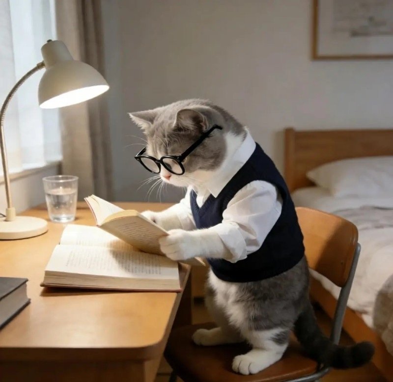 Hình ảnh mèo đeo kính với thần thái cool ngầu