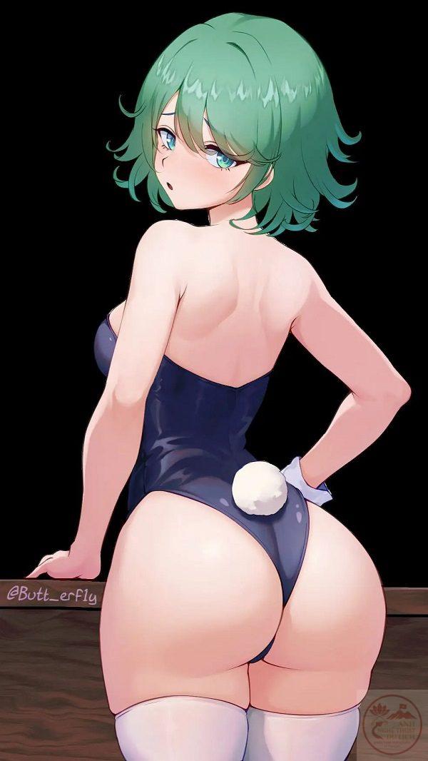 Hình ảnh Tatsumaki khoe đôi chân dài gợi cảm trong bộ váy ngắn.