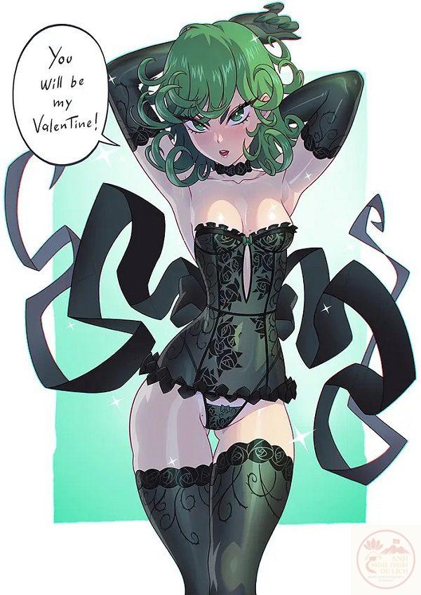 Một Tatsumaki với trang phục cách điệu tôn lên vóc dáng quyến rũ.