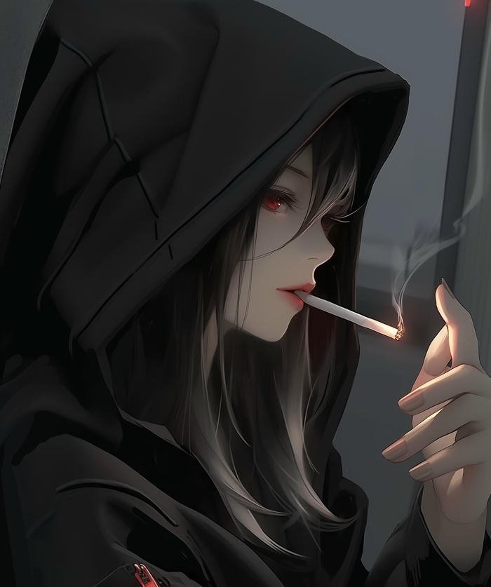 bức ảnh anime hút thuốc lạnh lùng