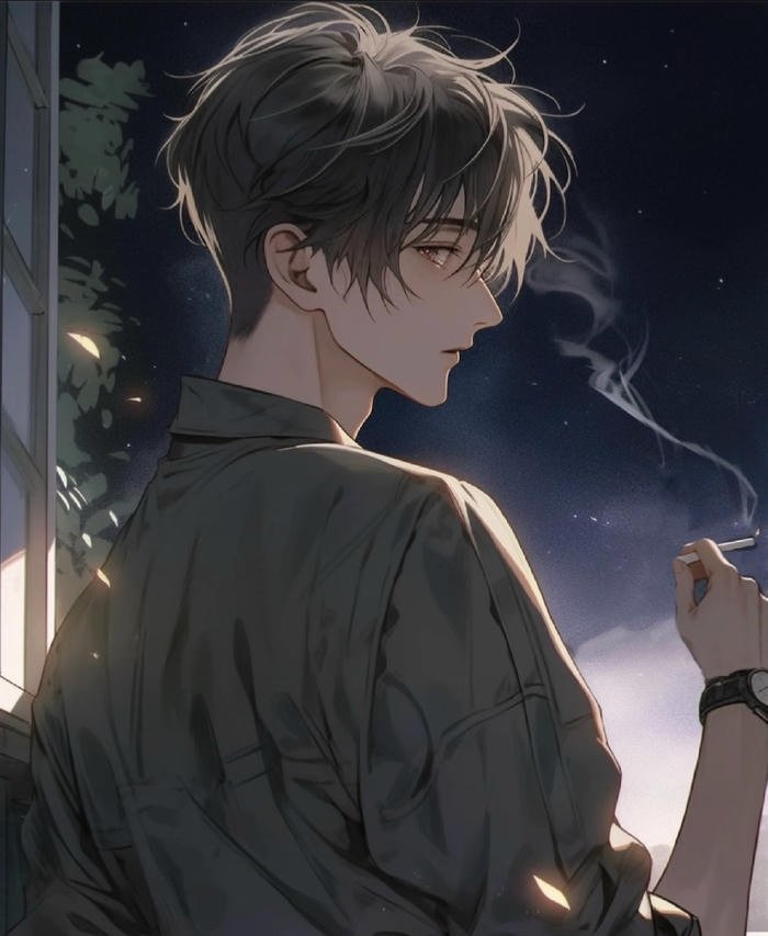 ảnh anime hút thuốc đầy tâm trạng