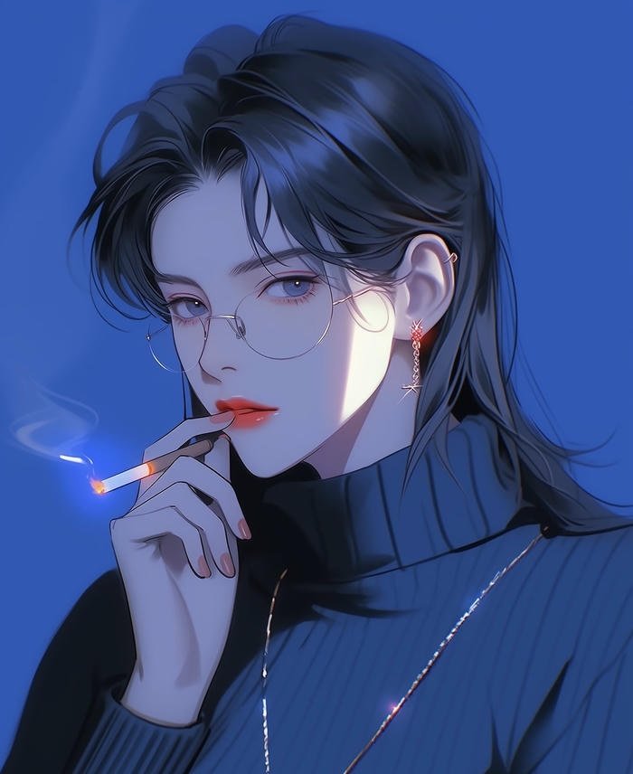 bức hình anime hút thuốc u buồn