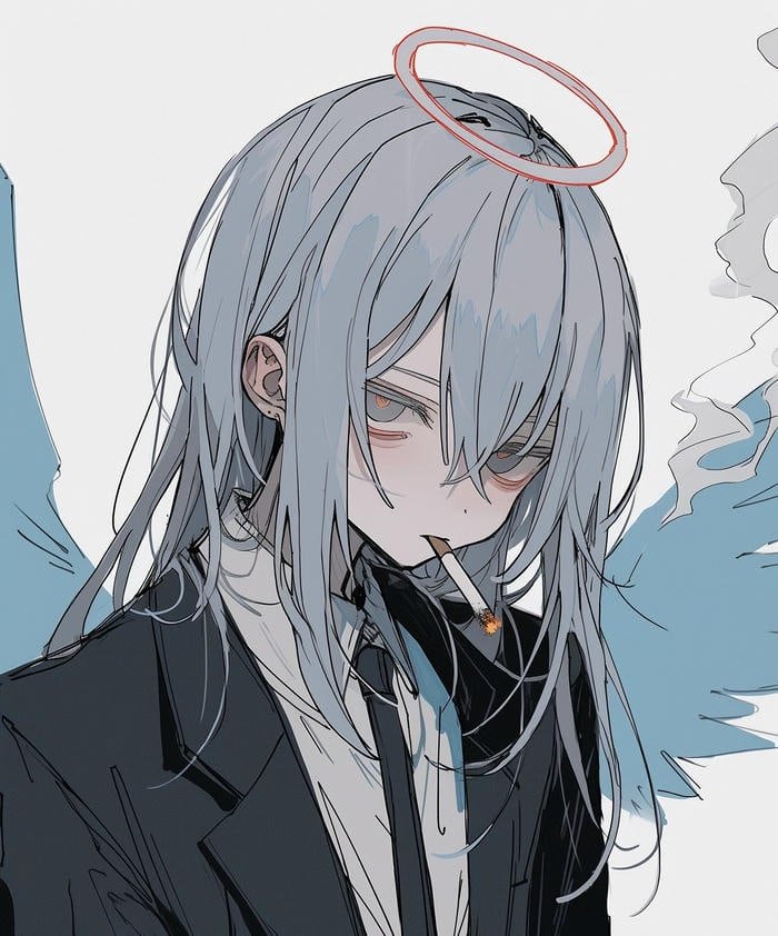bức hình anime hút thuốc nhân vật hoạt hình