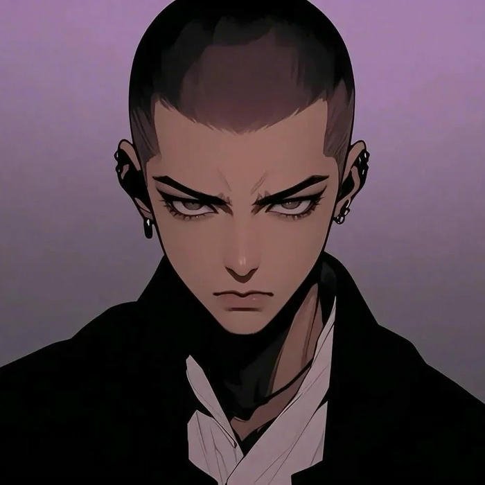 Hình avatar siêu ngầu nam anime đeo kính râm đen tối