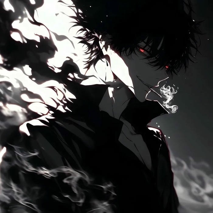 Ảnh avatar siêu ngầu nam anime đen trắng góc nghiêng lạnh