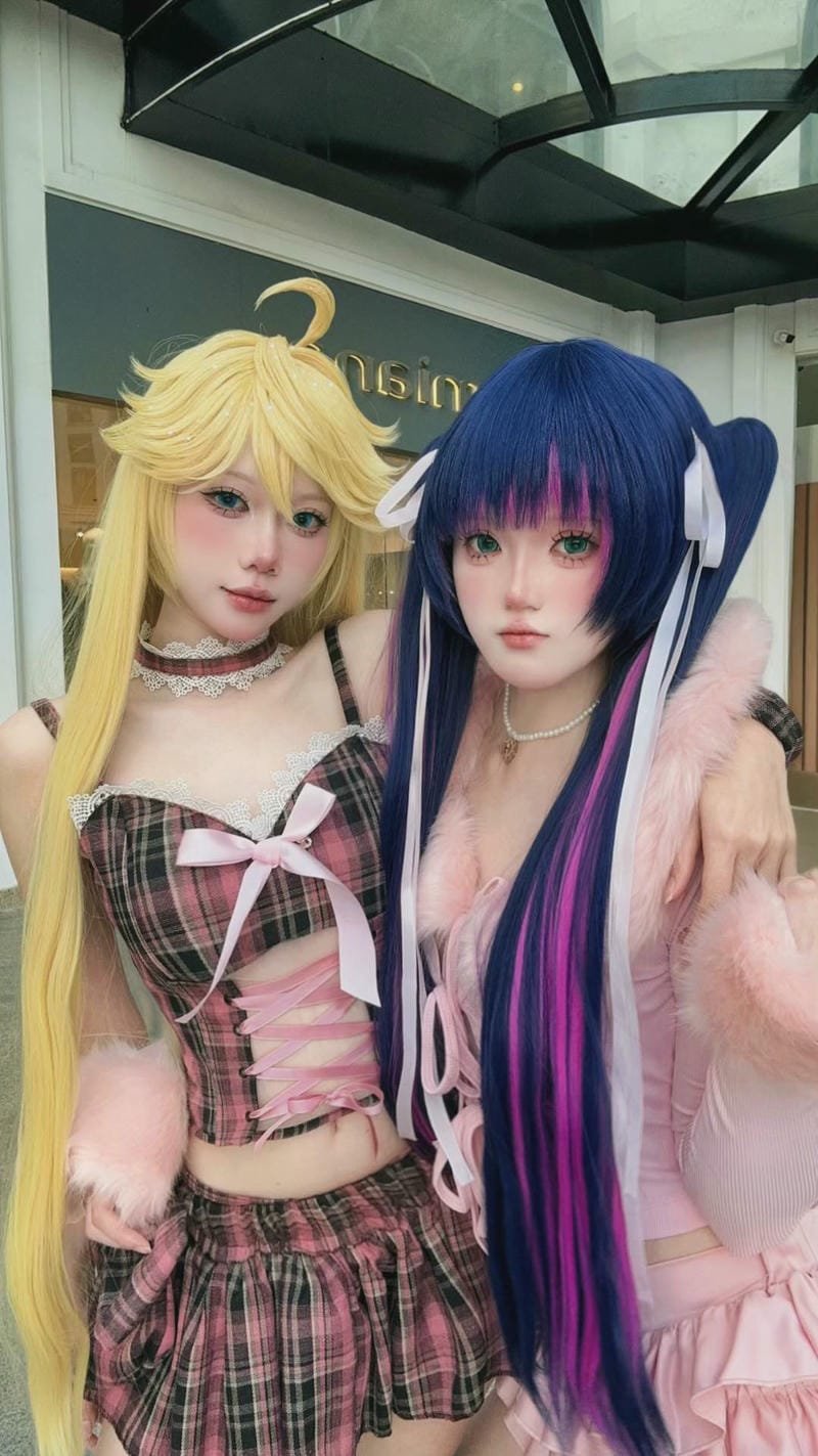 ảnh cosplay anime gái xinh phối màu tự nhiên