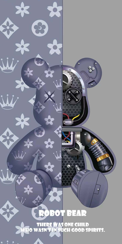 hình nền điện thoại Bearbrick robot bear