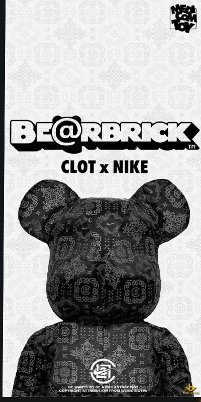hình nền điện thoại Bearbrick Clot x Nike