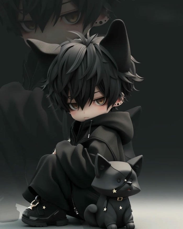 ảnh lạnh lùng anime chibi nam nghệ thuật