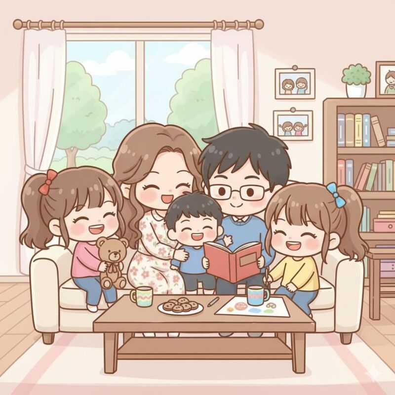 Hình ảnh chibi gia đình