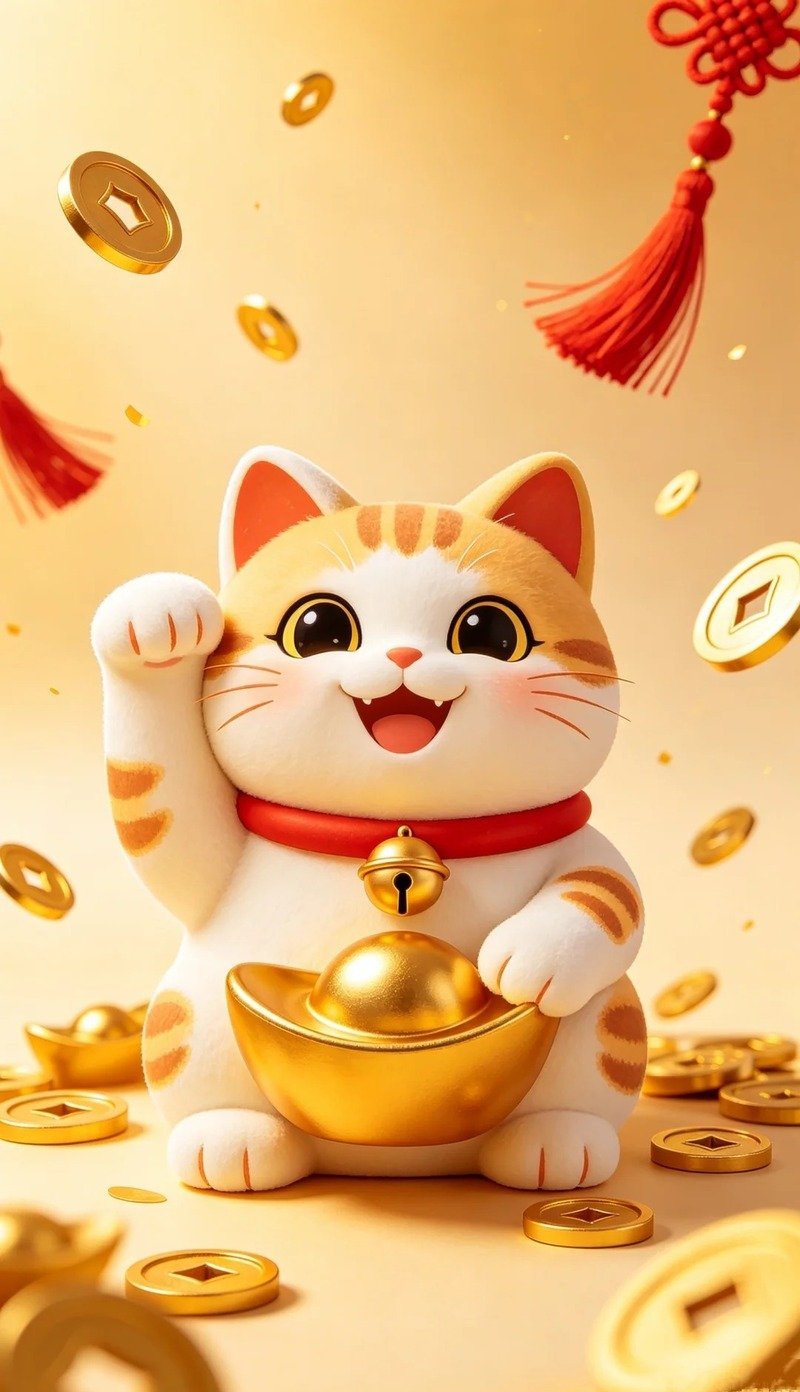 Mèo chiêu tài chibi với tạo hình ngộ nghĩnh