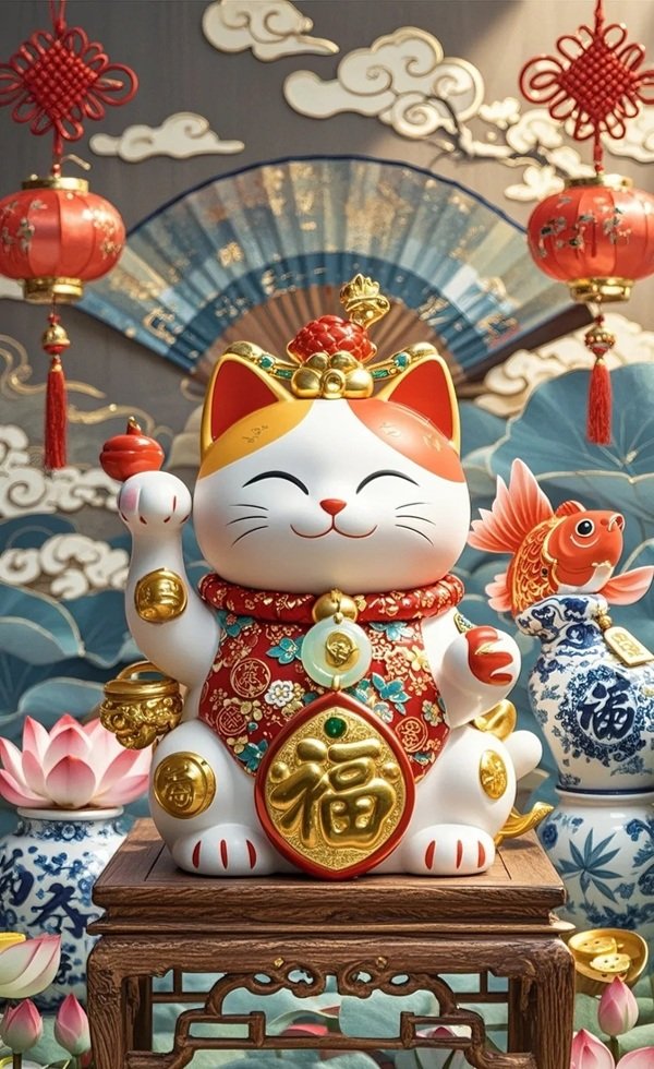 Mèo Maneki Neko với vẻ ngoài đáng yêu