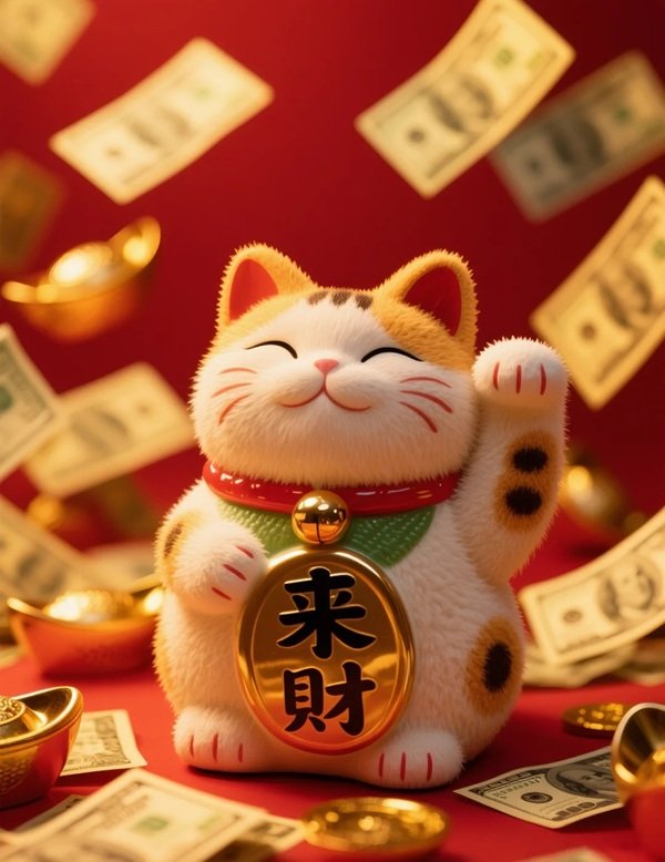 Ảnh mèo thần tài nhỏ xinh với nụ cười rạng rỡ