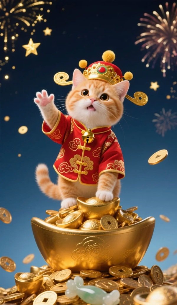 Hình nền mèo vẫy tay độc đáo và nổi bật