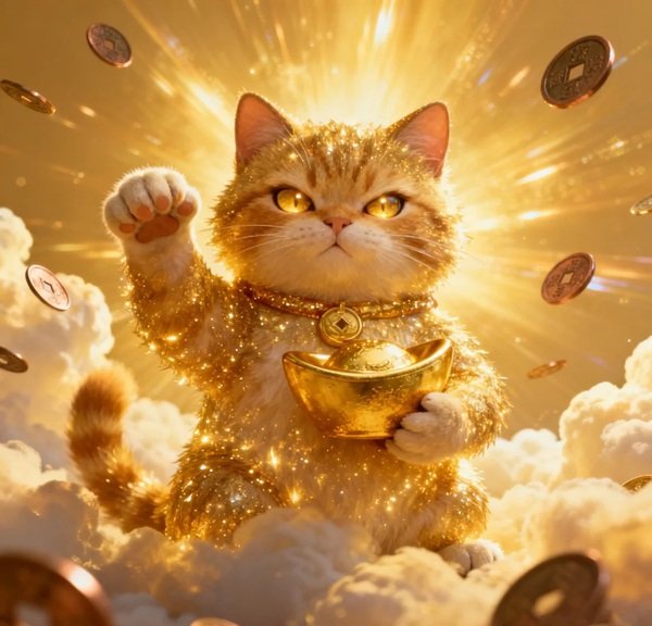 Hình ảnh mèo Maneki Neko chibi dễ thương