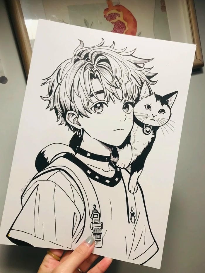 tranh anime nam dark