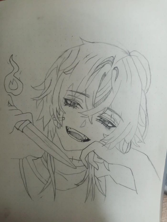 Tranh anime nam vẽ tinh tế hài hòa