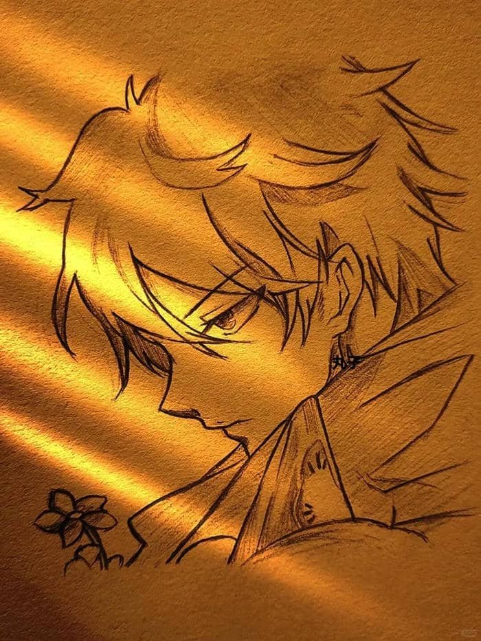 cute anime boy drawing