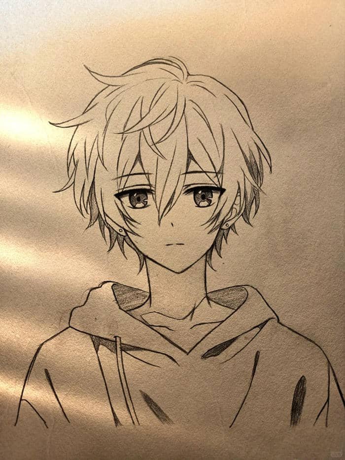 ảnh anime nam vẽ tay