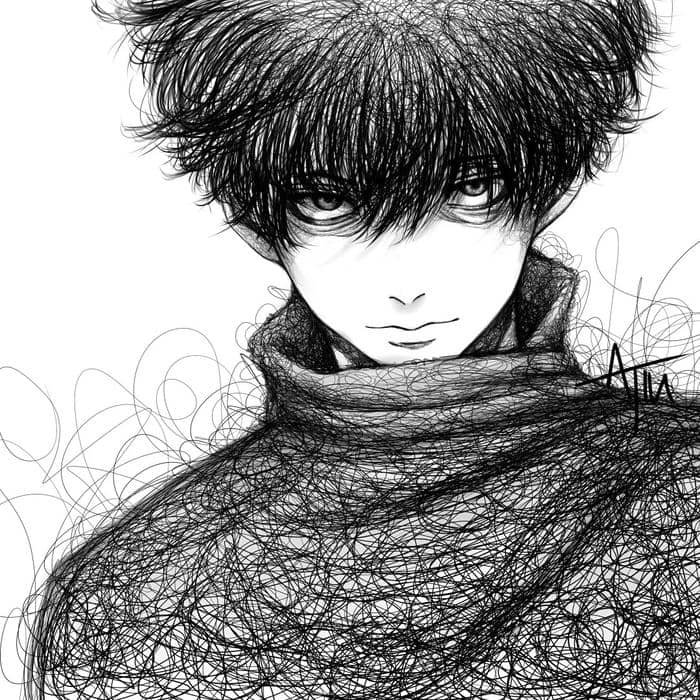 anime boy drawing