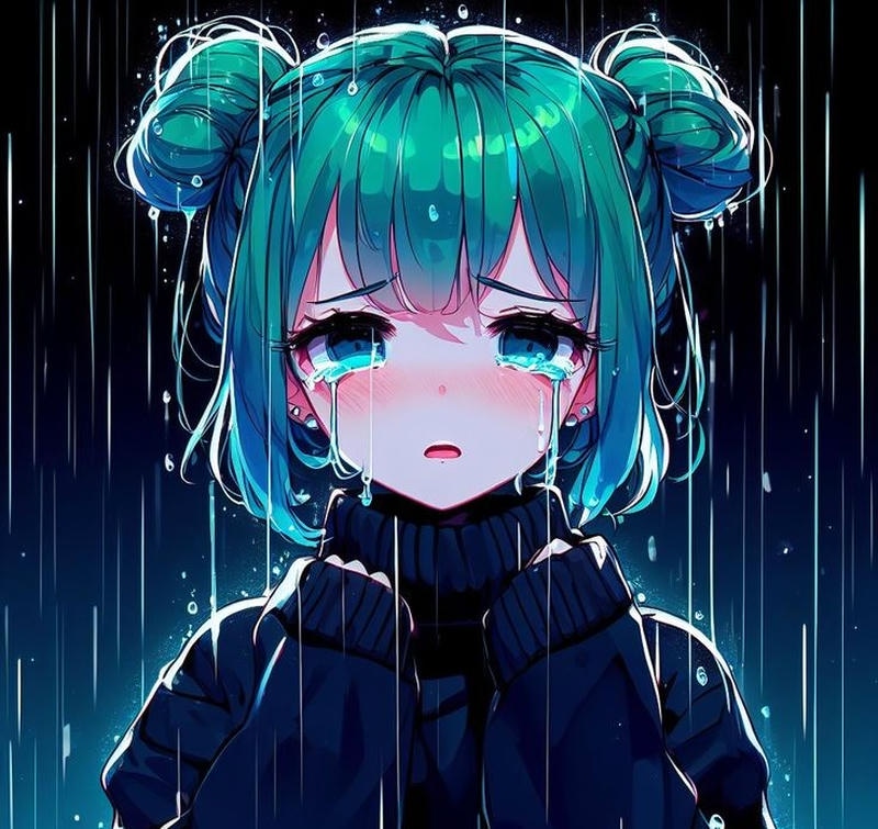 Cảm xúc pha trộn hình anime khóc cười buồn