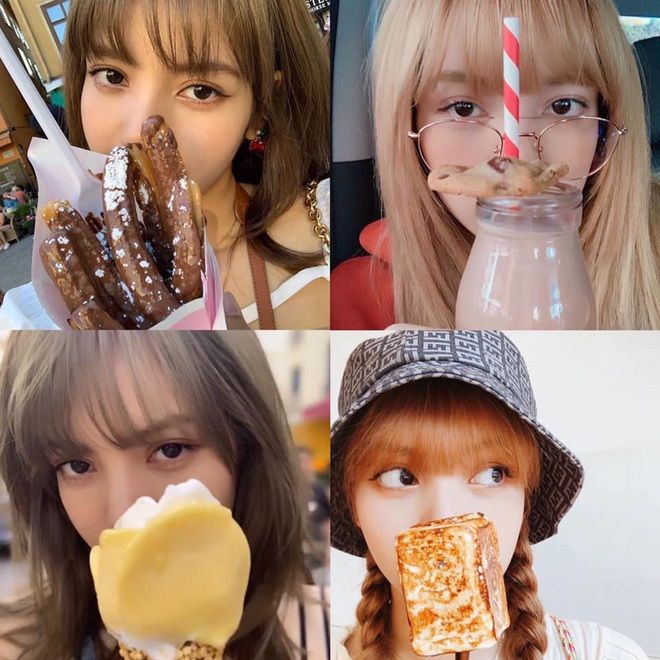 Chụp ảnh đáng yêu cùng với đồ ăn như idol nổi tiếng