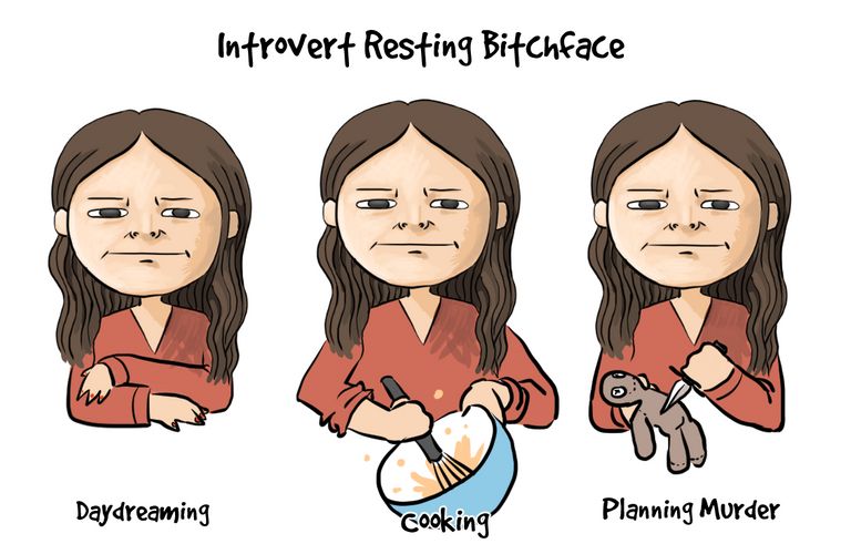 Vấn đề chung của những người coacute resting bitch face Nguồn introvertspringcom