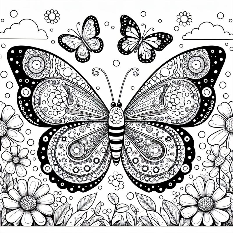 beautiful butterflies among flowers 1