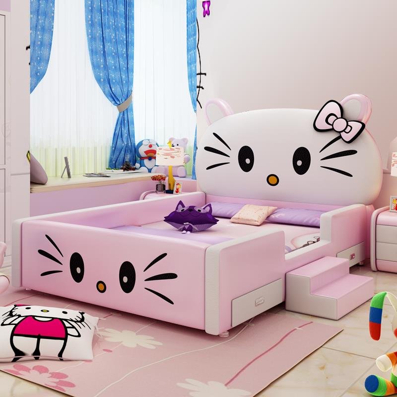 Giường ngủ hình mèo trắng 1m20 GTE04
