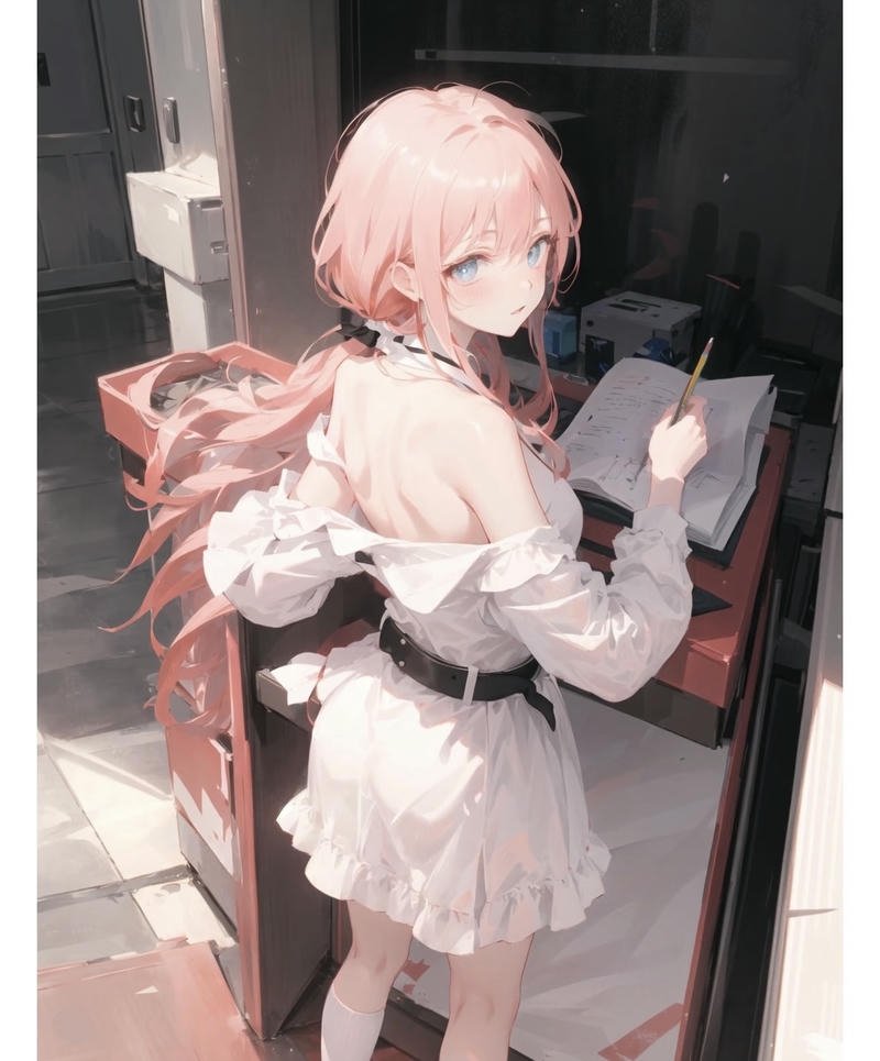 Ảnh cô gái quay lưng anime với mái tóc dài phía sau