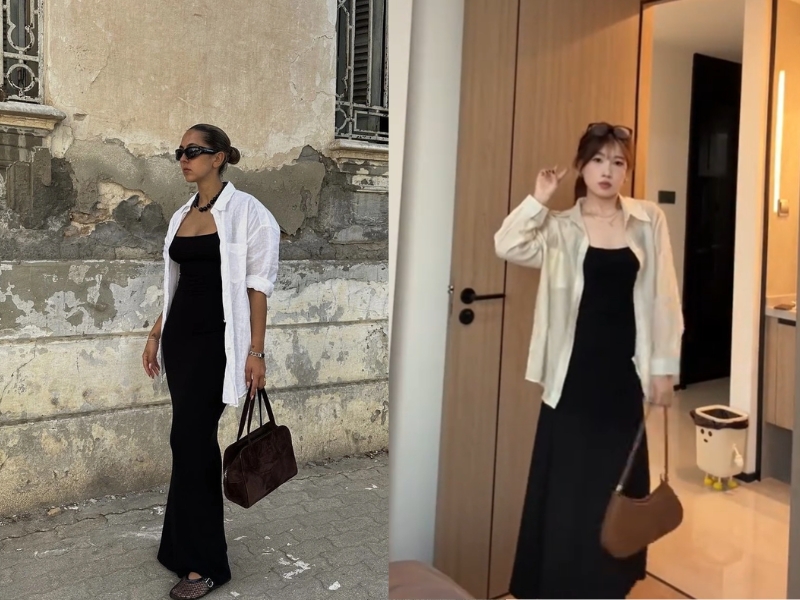 mix đồ với váy len body