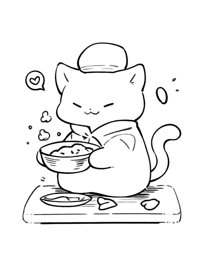 Tô màu con mèo ngộ nghĩnh vui nhộn