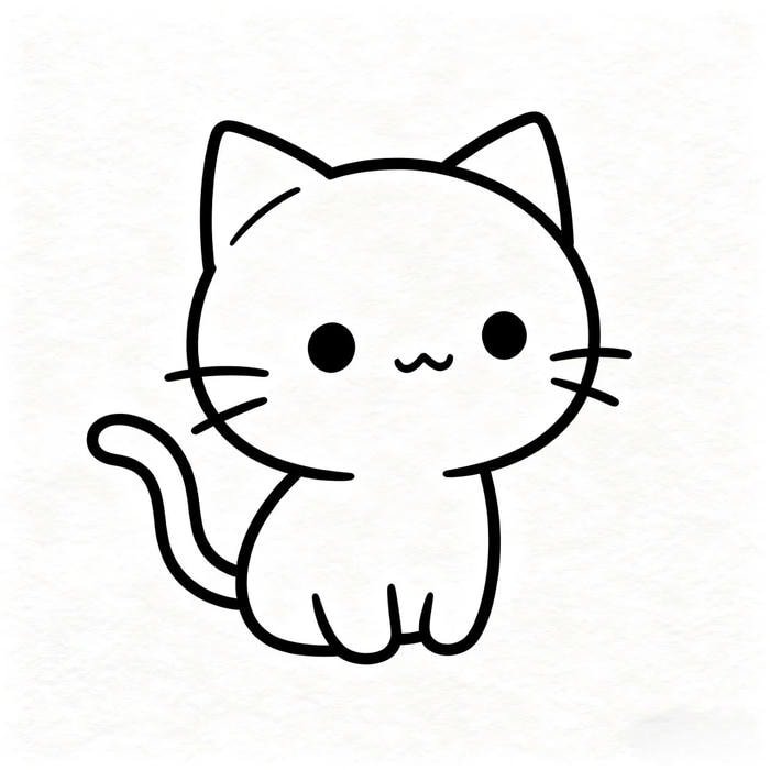 tranh tô màu con mèo dễ thương