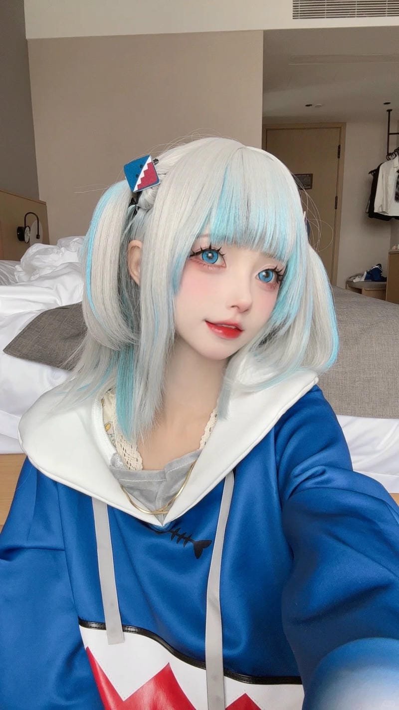 Yaoyaoqwq Gawr Gura cosplay mang hình ảnh sinh động cuốn hút