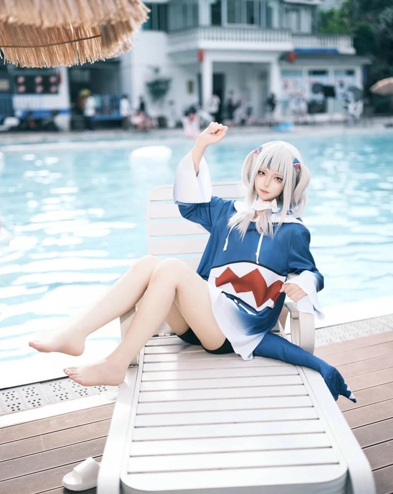 cosplay gawr gura concept biển sâu huyền ảo