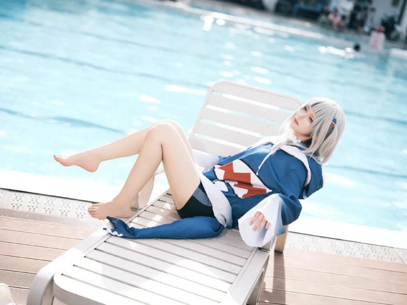 hình cosplay anime tóc xanh rất xinh