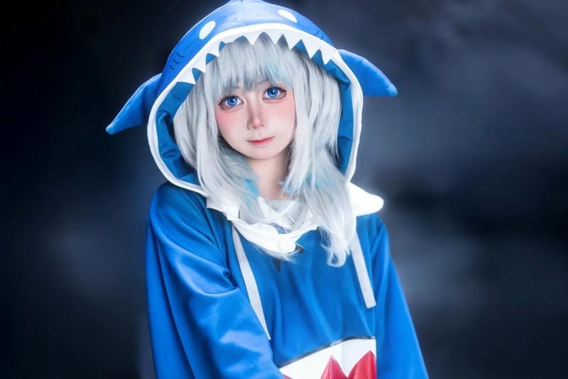 yaoyaoqwq gawr gura cosplay trang phục hoodie