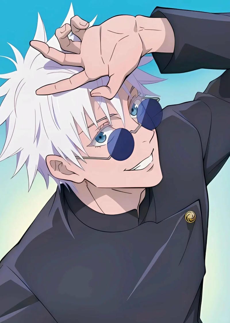 Ảnh Gojo Satoru anime tạo hình nổi bật với nét riêng