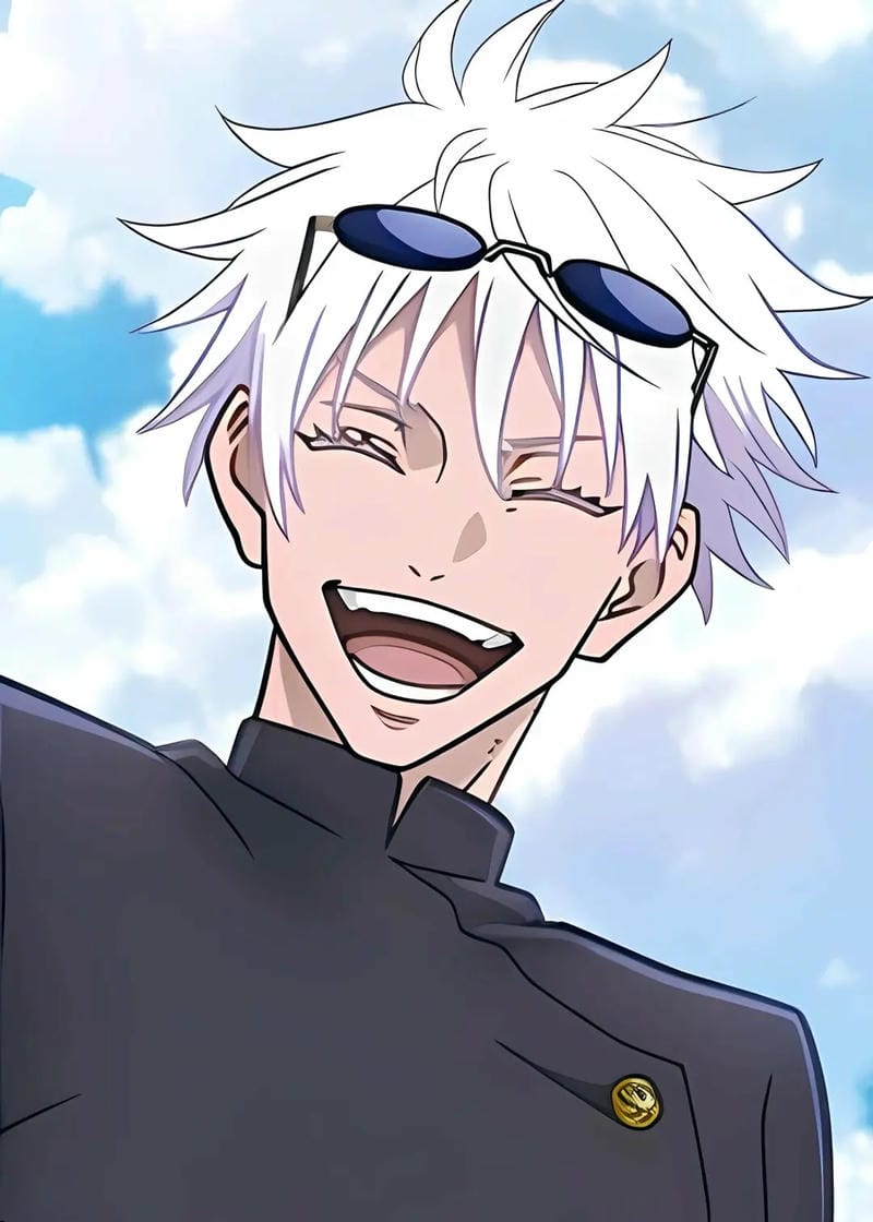 Ảnh anime Gojo Satoru với ánh nhìn sắc sảo nổi bật