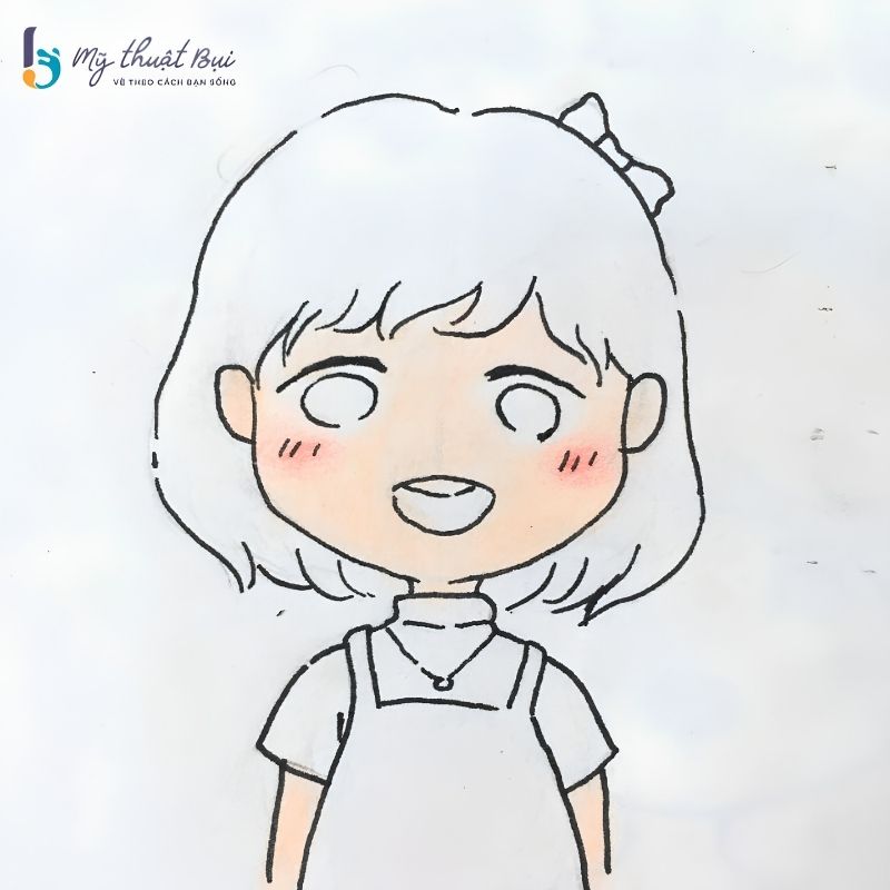 Tô màu da và má hồng cho tranh vẽ chibi nữ