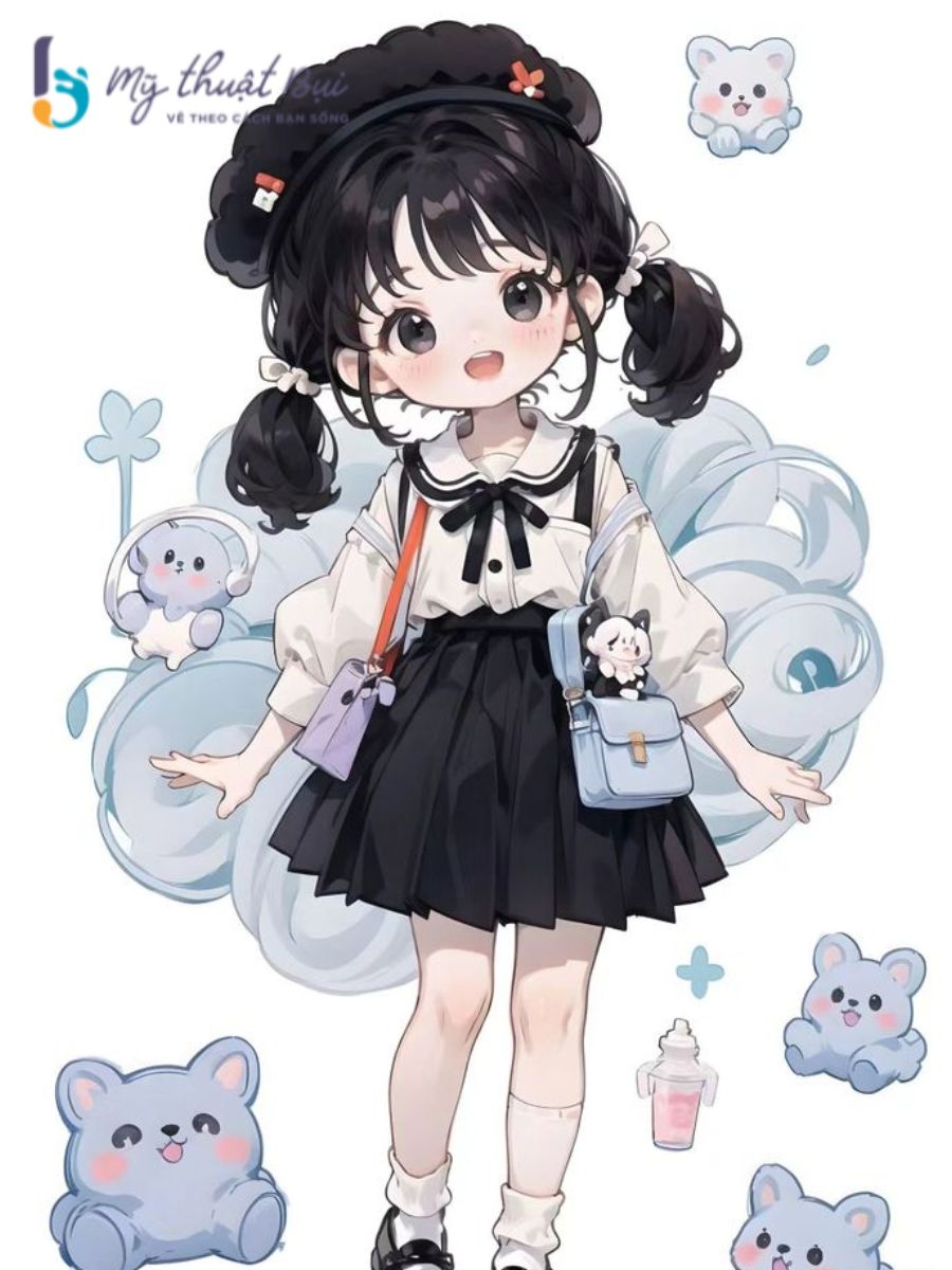 Hình vẽ chibi nữ cute