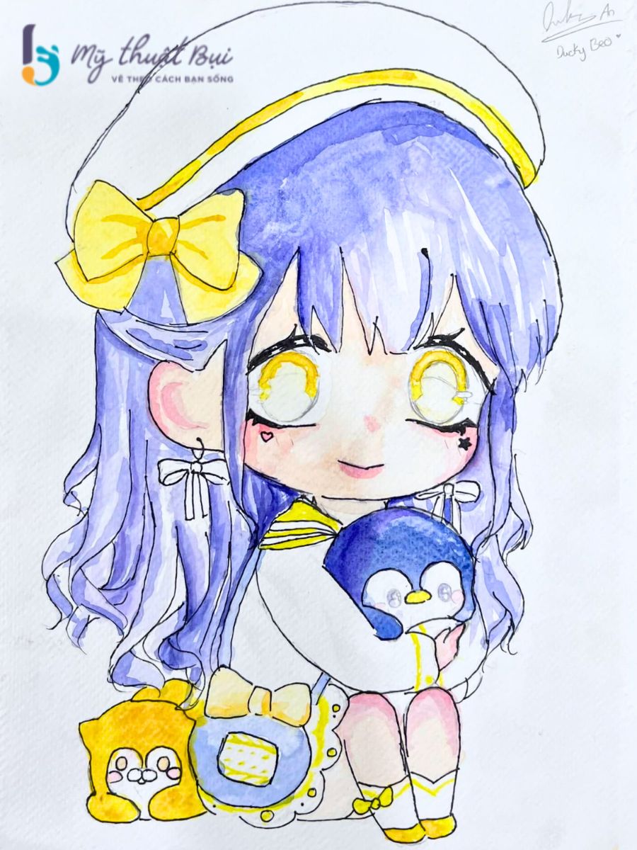 Ảnh chibi cute nữ đơn giản
