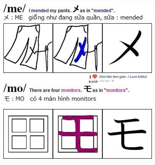 Học bảng chữ cái katakana qua hình ảnh