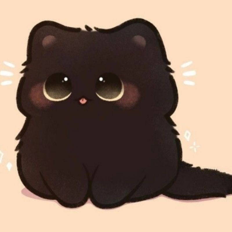Avatar mèo đen cute chibi đáng yêu 1