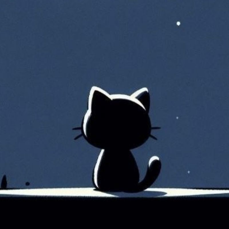 Avatar mèo đen cute chibi đáng yêu 13