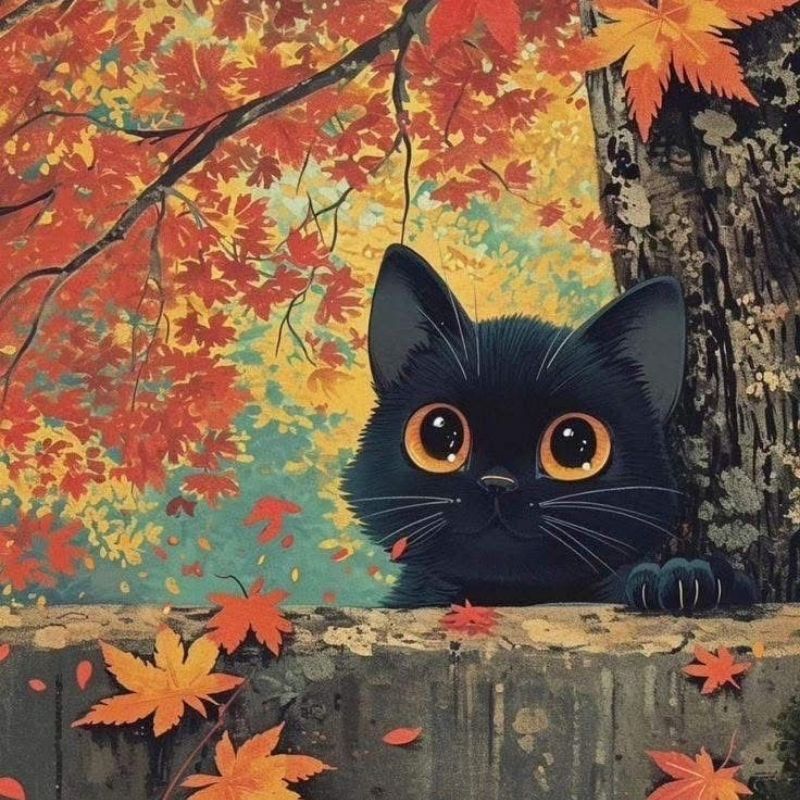 Avatar mèo đen cute chibi đáng yêu 16