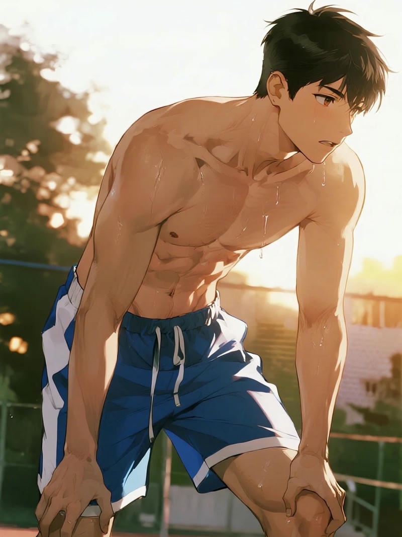 Chàng anime 6 múi thần thái lạnh lùng