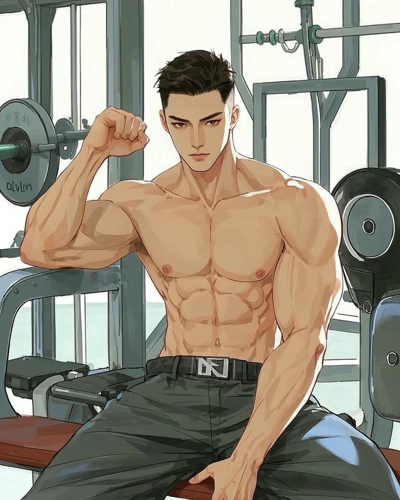 Ảnh anime nam 6 múi cơ bụng sắc nét