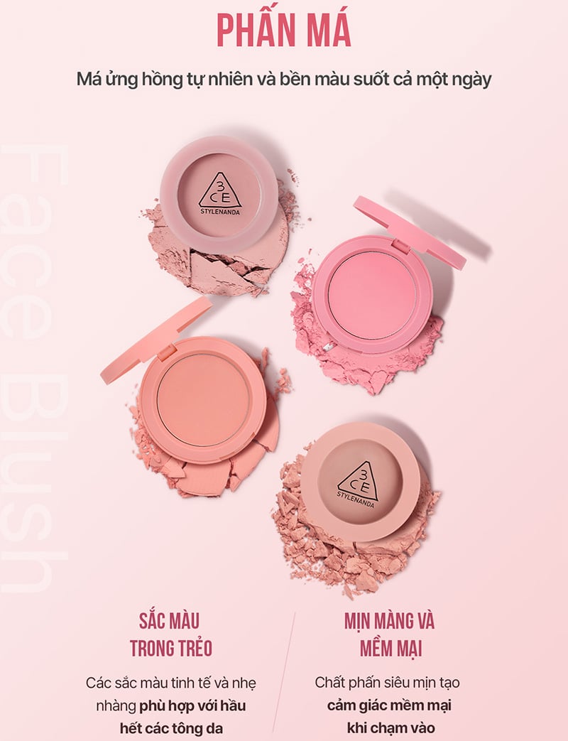 thegioiskinfood.com - Phấn Má Hồng Mịn Lì Siêu Xinh 3CE Face Blush 5.5g